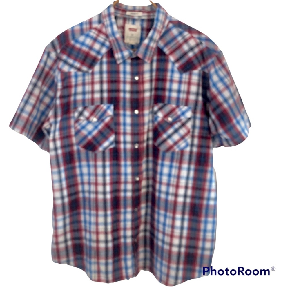 Vintage Levi’s Men’s Size XXL Short-Sleeved Western Shirt Pearl Snaps Price Firm